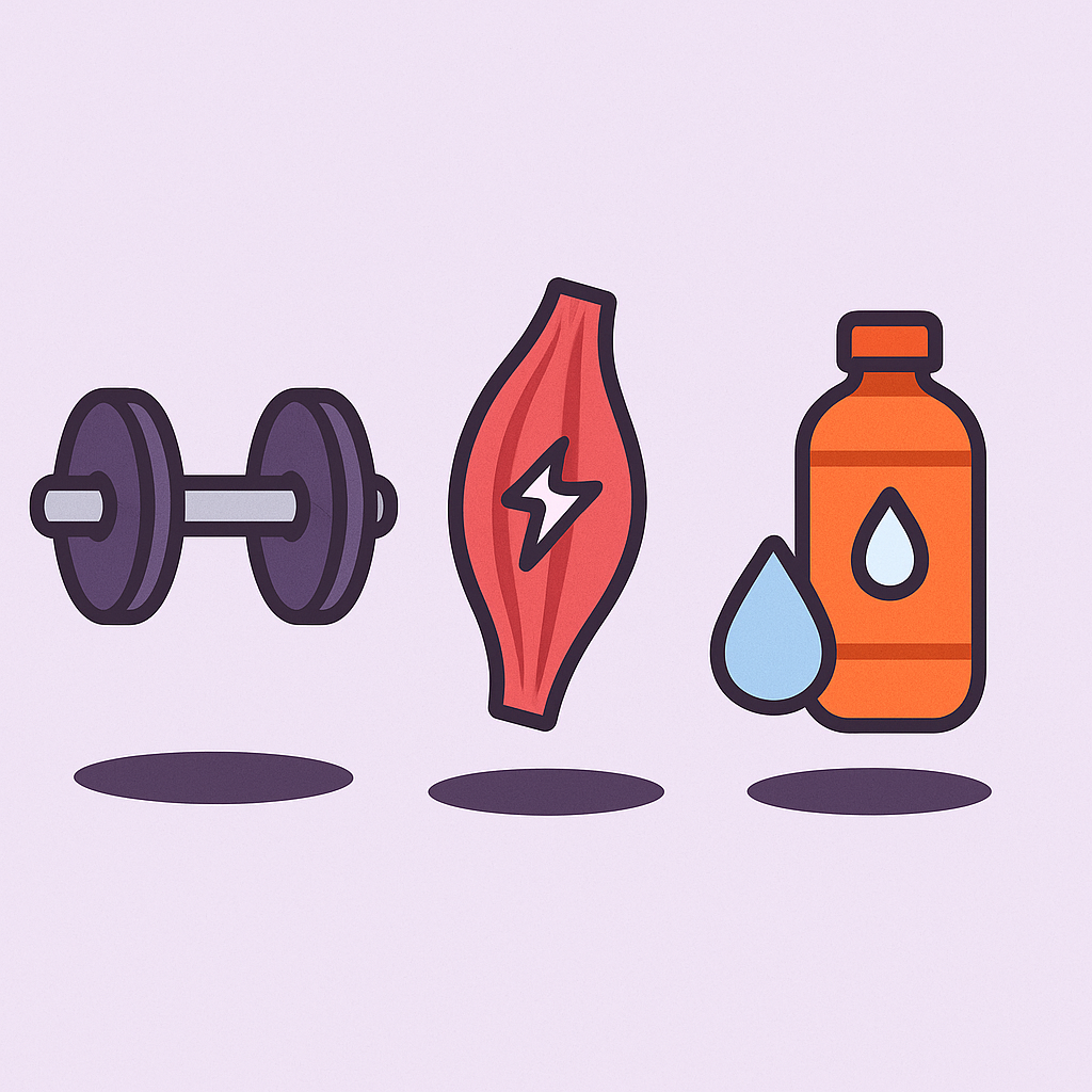 Factores clave para la hipertrofia muscular en ilustración.
