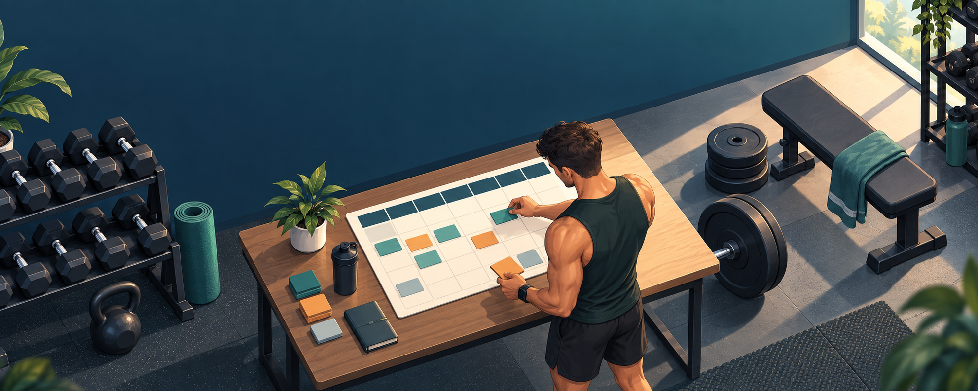 Calendario semanal para repartir el entrenamiento de fuerza