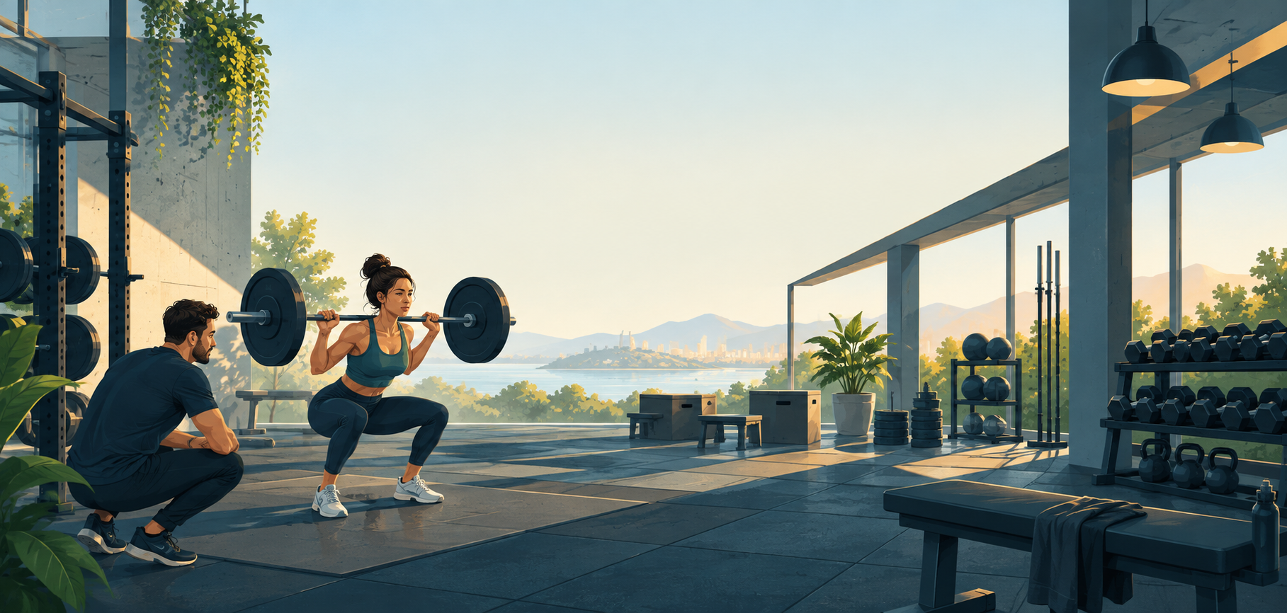 Entrenamiento de fuerza con una sentadilla de recorrido controlado