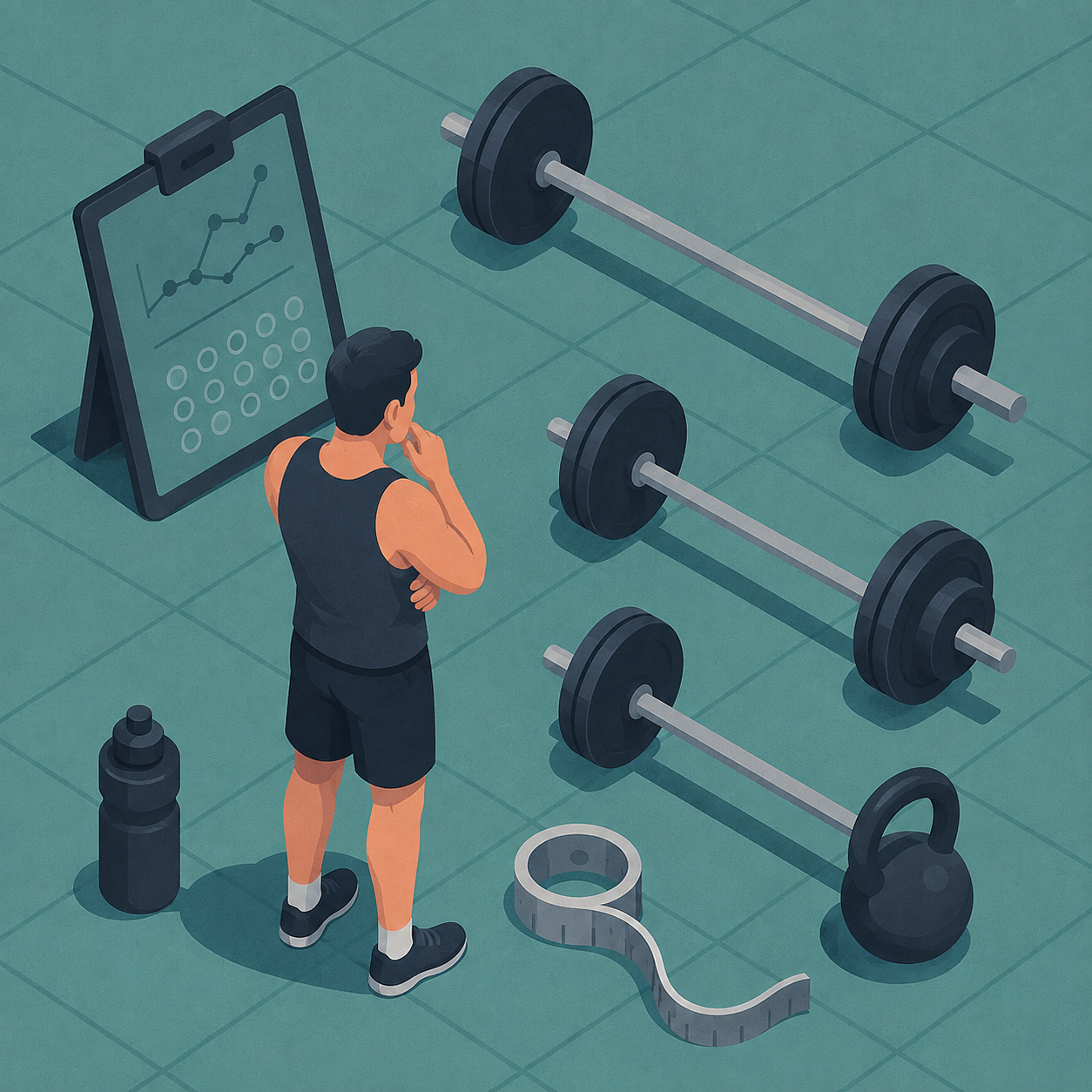 Deportista comparando registros para evaluar su rutina