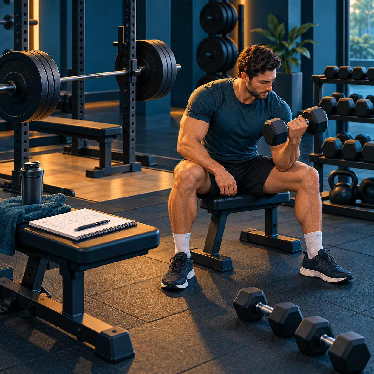 Entrenamiento con mancuerna adaptado a una sesión más ligera