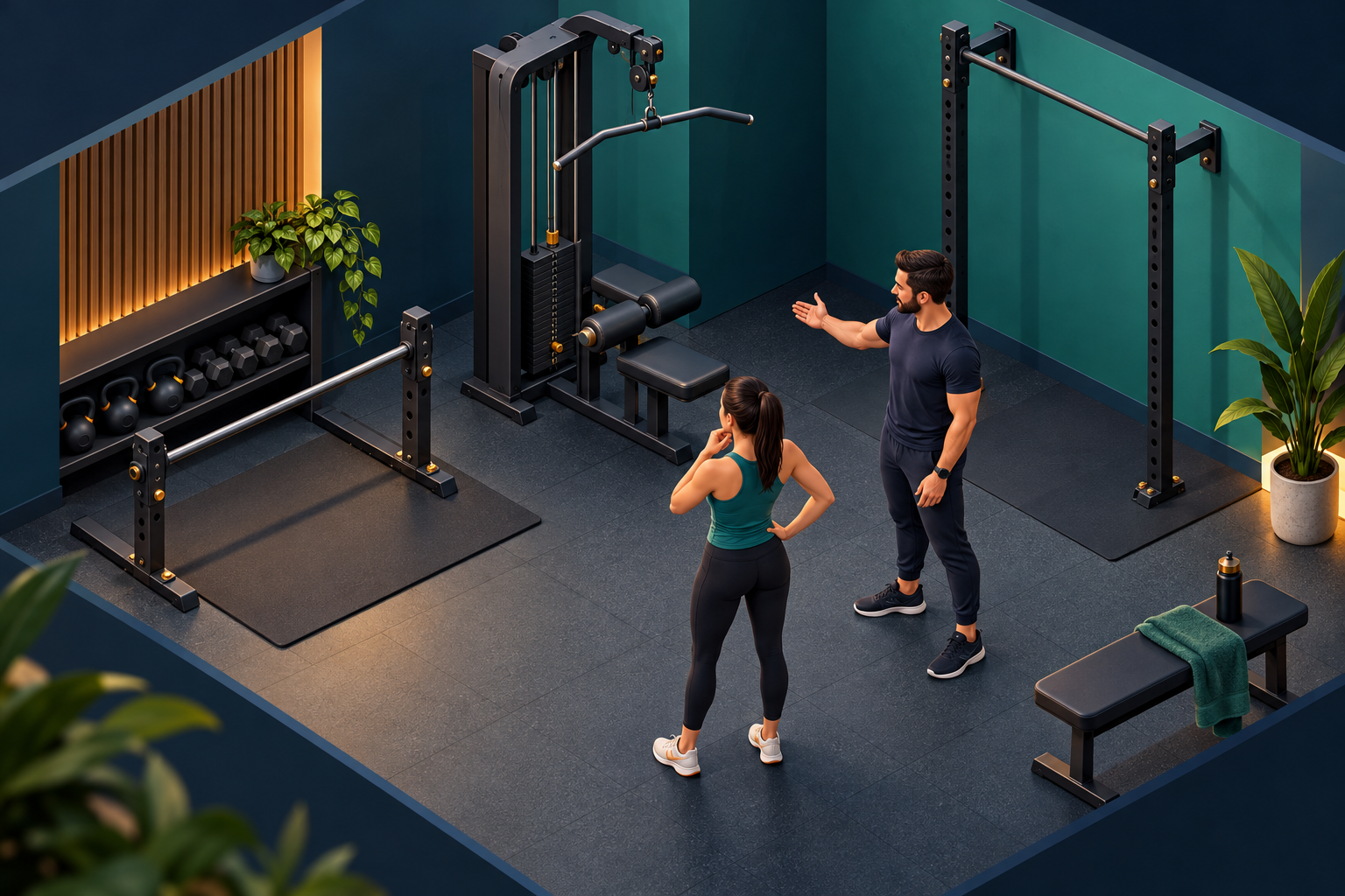 Estaciones de dominadas, remo invertido y jalón al pecho para entrenar la tracción