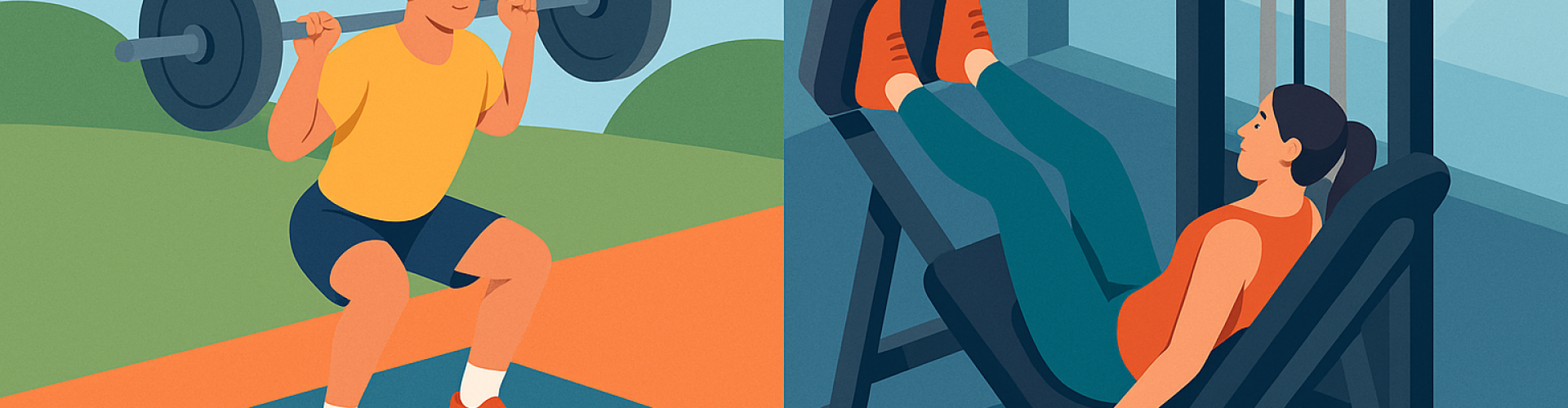 Comparativa visual entre peso libre y entrenamiento en máquinas.