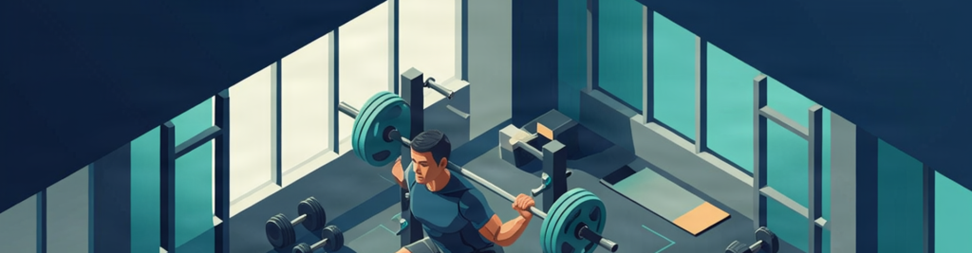 Persona entrena sola en un rack de gimnasio con brazos de seguridad y barra