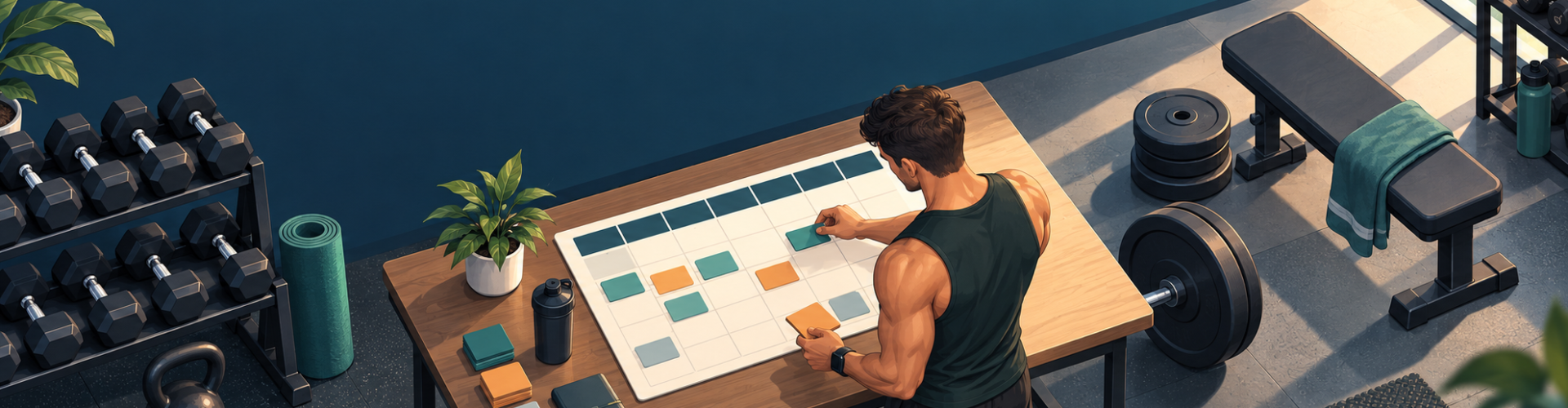 Calendario semanal para repartir el entrenamiento de fuerza