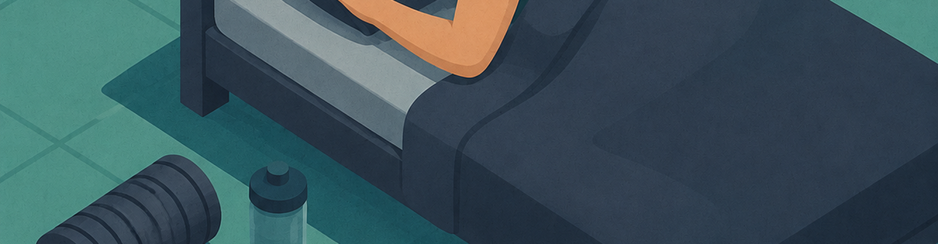 Ilustración isométrica del sueño y la recuperación para el entrenamiento